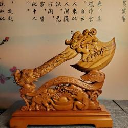 桃木斧子摆件